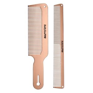 BaBylissPRO Metal Comb Rose Gold 2pk (BCOMBSET2RG)