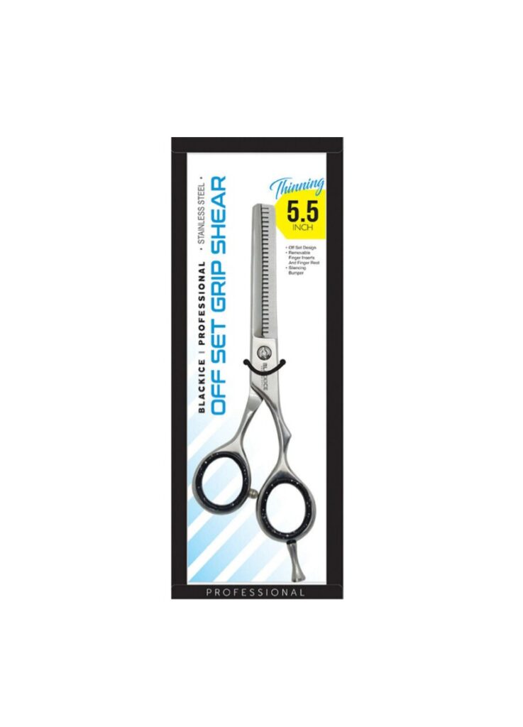 Black Ice Offset Grip 5.5" Thinning Shear | BIC503-T55