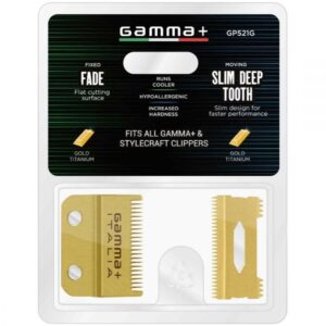 Gamma+ Gold Fade Blade w/ Moving Slim Deep Tooth Set (GP521G)